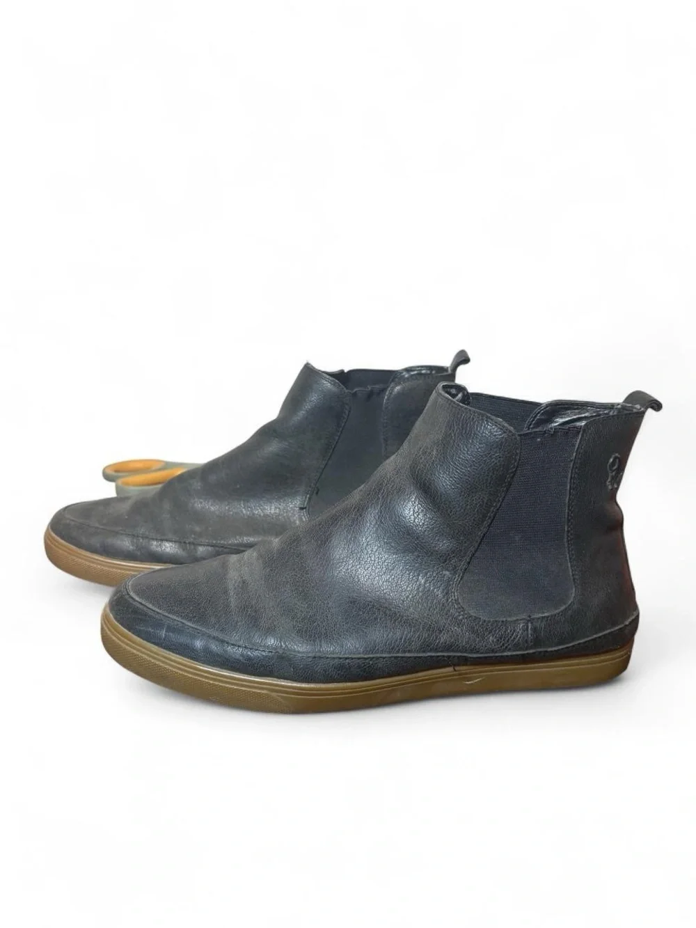 Nine West Vintage Black Leather Pull-On Ankle Boots